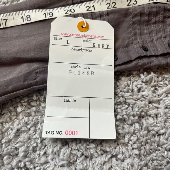 Pete And Greta by Johnny Was High Neck Embroidered Blouse Gray NWT $220 Large - Picture 3 of 10